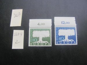 GERMANY 1957 MNH MI.268-269 MARGIN SET XF (263)  MARGIN #s OR CM
