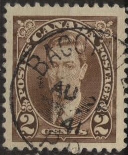 Canada 232 (used,Bagot postmark) 2c George VI, brown (1937)