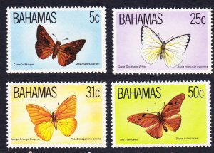 Bahamas #539-42 MLH butterflies