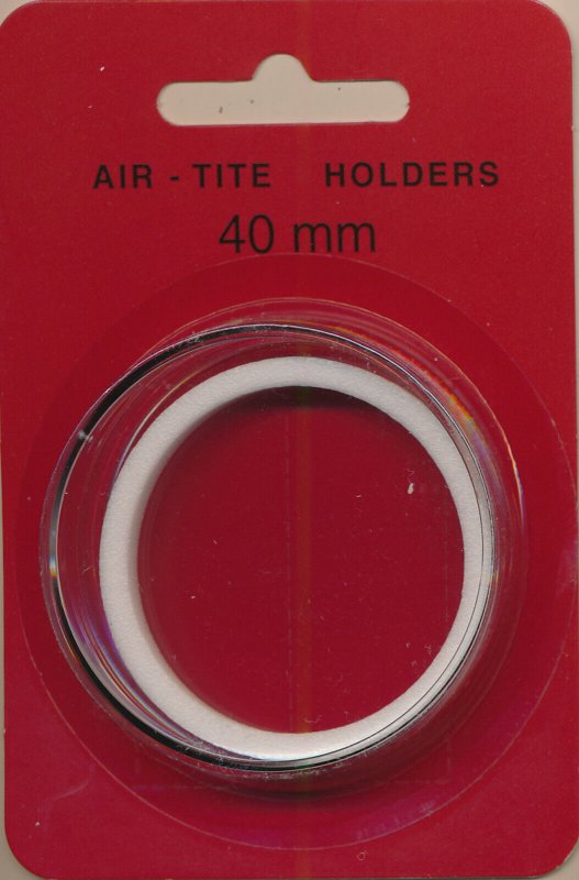 AIR-TITE Coin Holder - 40 mm- White Ring - $50 GOLD Comm, 1 oz Silver Buffalo