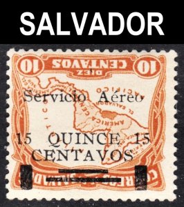 El Salvador Scott C3 INVERTED OVERPRINT ERROR F+ mint LH. Free...