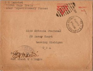 United States A.E.F. World War I Soldier's Free Mail 1917 U.S. Army Postal Se...