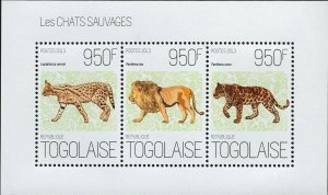 Wild Cats Stamp Leptailurus Serval Panthera Onca S/S MNH #5202-5204