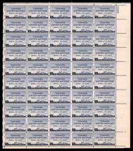 928, MNH 5¢ United Nations - Complete Sheet of 50 Stamps - Stuart Katz