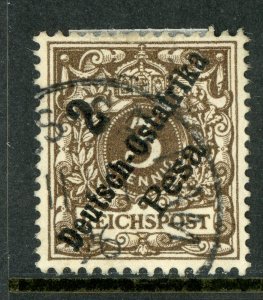 East Africa 1896 Germany 2 Pesa/3pfg Dark Brown  Sc #6 VFU A332