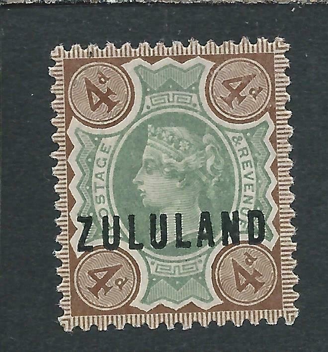 ZULULAND 1888-93 4d GREEN & DEEP BROWN MM SG 6 CAT £60