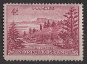 Norfolk Is.  # 7   Ball Bay - 4d.  1947   (1)  LH Unused