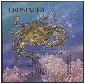 TANZANIA SHEET USED MARINE LIFE CRABS