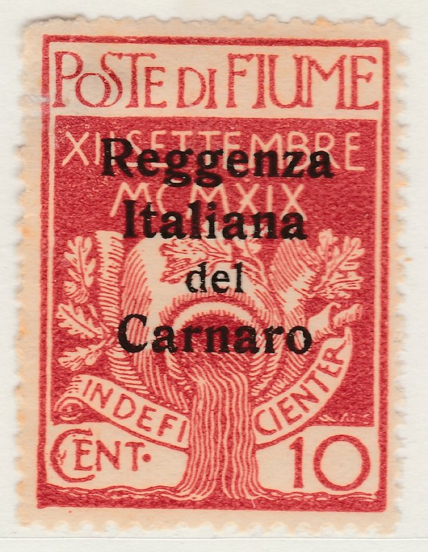 Fiume 1920 Carnaro Overprint 10c Very Fine MH* Stamp A21P11F4972