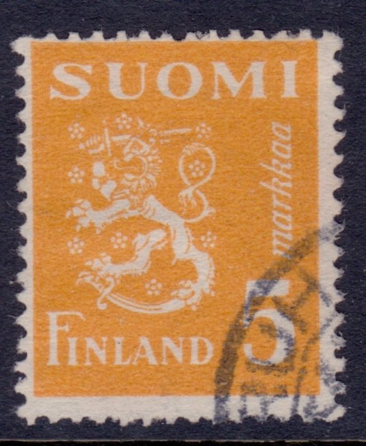Finland, 1945, Lion, 5Mk, used**