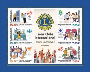 Guinea 2022 MNH Medical Stamps Lions Club International Corona Response 6v M/S