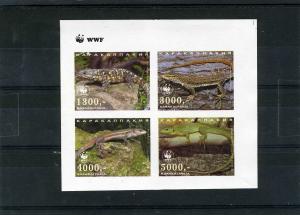 Karakalpakia Russia Local 1999 WWF Lezards Sheet Imperforated Mint (NH)