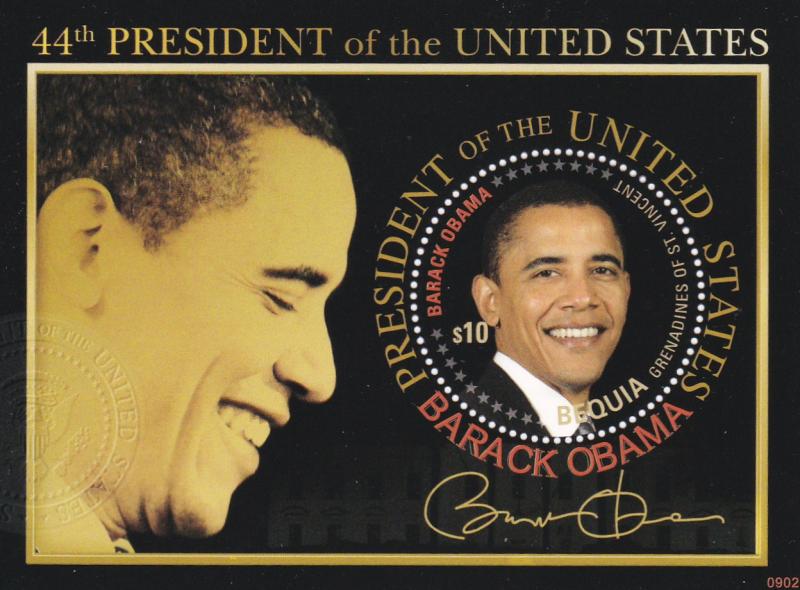 St. Vincent - Bequia, Barack Obama, U.S. President, NH, 1/2 Cat.