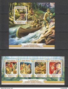 2016 Guinea-Bissau Organizations Scouting Baden-Powell 1Kb+1Bl ** Stamps St890