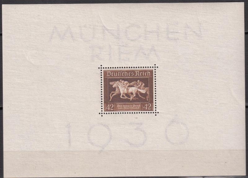 Germany - 1936 Horse Race S/S Sc# B90 - MNH (7814)