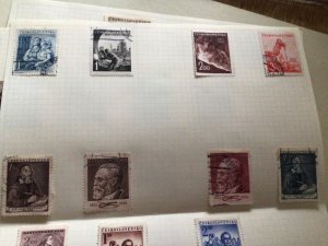 Czechoslovakia stamps on folded page  A11791