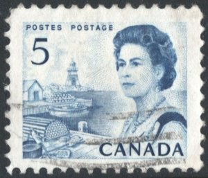 Canada SC#458 5¢ QE II, Fishing Port on the Atlantic Coast (1967) Used