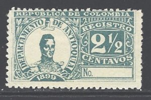 Colombia - Antioquia Sc # F3 mint hinged (RS)