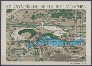 Germany 1972 Sc#B489 Mi#SS 7 used Cancel Augsburg (BU1778)