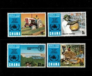 Ghana 1973 - World Food Program  - Set of 4 Stamps - Scott #490-3 - MNH