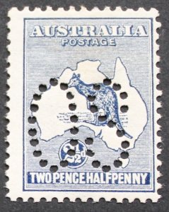 Australia 1913 Two and a Halfpence Kangaroo Official SG O4 mint