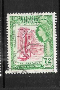 BRITISH GUIANA  1954-63  72c  QEII  PICTORIAL  FU  DLR PRINT   SG 342a