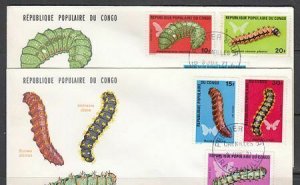 Congo Scott 251-6 FDC - Caterpillars