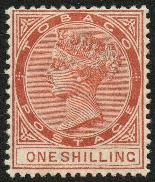 TOBAGO-1896 1/- Orange-Brown Sg 24c MOUNTED MINT V48444