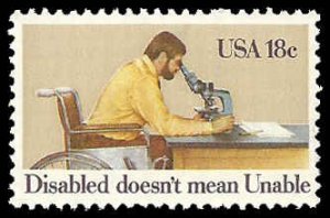 PCBstamps   US #1925 18c Disabled Persons, 1981, MNH, (4)