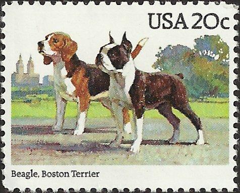 # 2098 MINT NEVER HINGED BEAGLE AND BOSTON TERRIER