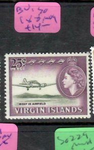 VIRGIN ISLANDS (P2306BB)  QEII   25C  AIRPLANE  SG 188   MOG