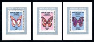 [95577] Niger 1990 (1991) Insects Butterflies 3 Perf. Single Sheets MNH