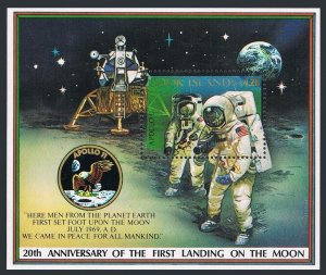 Cook Islands 1011,MNH. Mi 1277 Bl.188. Neil Armstrong,Edwin Aldrin.Moon-20,1989.