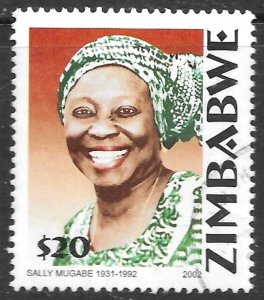 Zimbabwe Scott 917 Used $20 First Lady Sally Mugabe issue of 2002