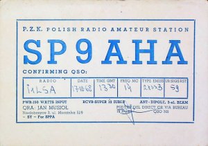 1968 Poland Amateur Radio QSL Card 15789-