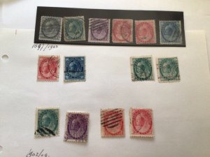 Canada Queen Victoria & Edward used stamps on folded album page   A10194