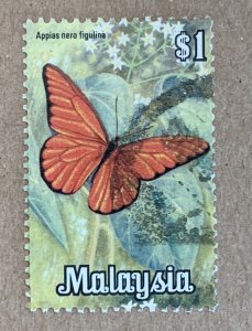 Malaysia 1970 $1.00 Butterflies and flowers, used. Scott 70, CV $0.25. SG 68
