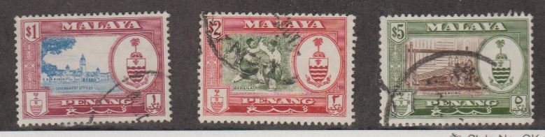 Malaya - Penang Scott #64-65-66 Stamp - Used Set
