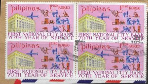 Philippines #1109 used block.  First National City Bank - 70 years.