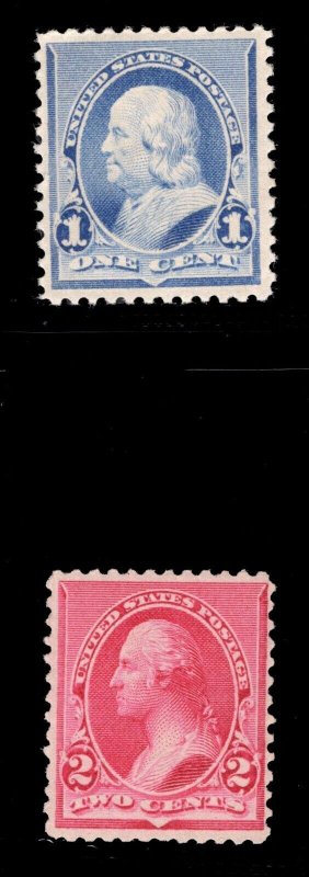 MOMEN: US STAMPS #219, 220 MINT OG NH LOT #83005*