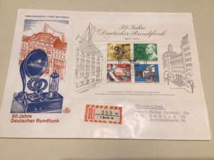 Germany 50 years of Broadcasting registered large first day cover  A9546