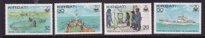 Kiribati-Sc#380-3-unused NH set-Boats-1981-