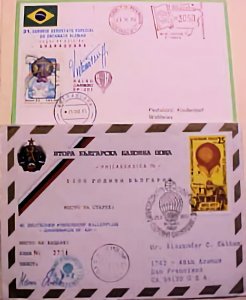 BULGARIA BALLOON AUTOGRAPH PILOT FLIGHT 1979 MY 25 ALSO BRAZIL AUTOGRAPH 1985