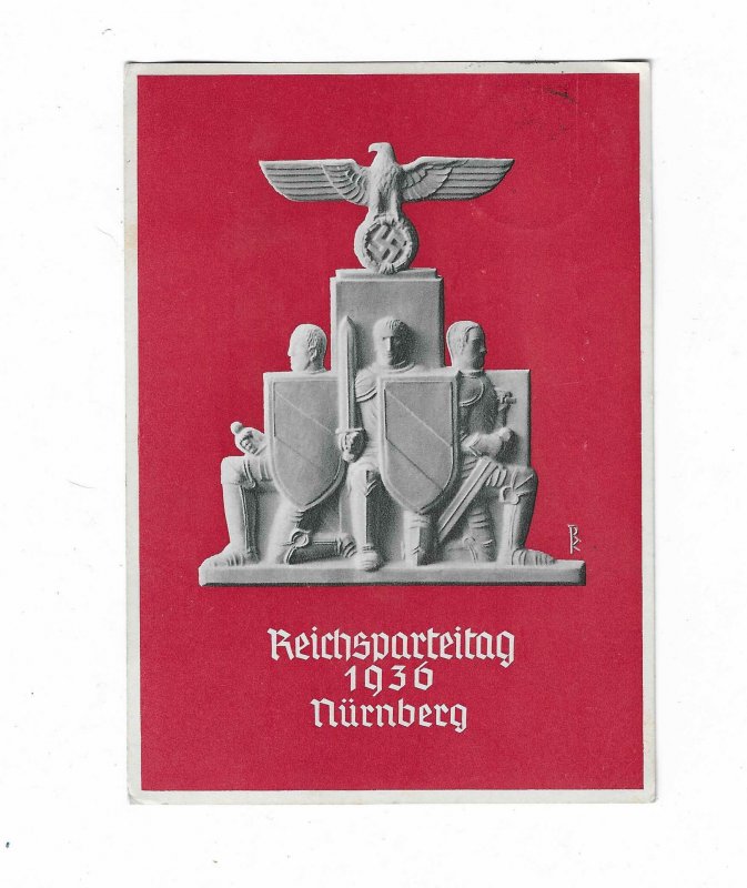 GERMANY WWII PROPAGANDA POSTAL CARD:  1936 REICHSPARTEITAG NURNBERG