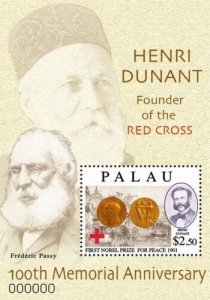 Palau 2010 - Henri Dunant Red Cross - Stamp Souvenir Sheet - Scott #1013 - MNH