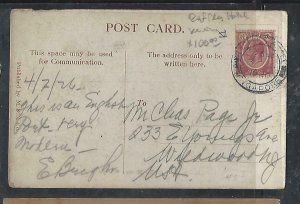 MALAYA STRAITS SETTLEMENT  (P1709B) 1920 KGV 6C ON PPC RAFFLES HOTEL TO USA 