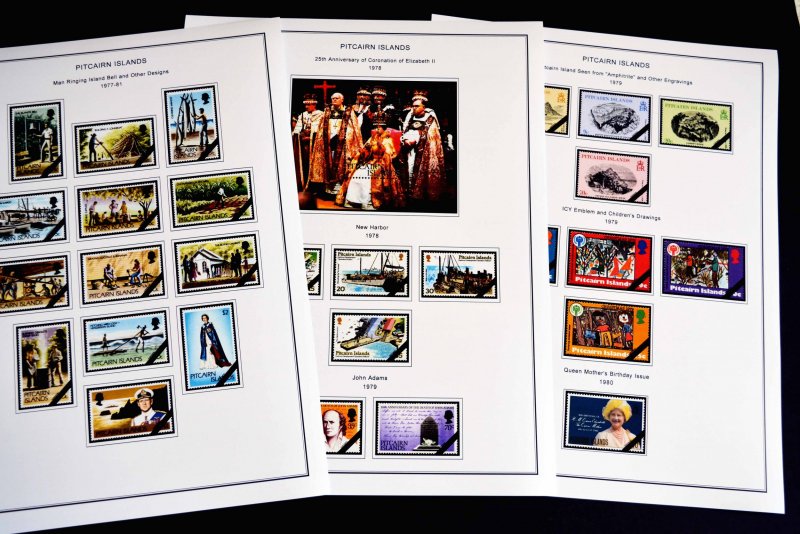 COLOR PRINTED PITCAIRN ISLANDS 1940-2010 STAMP ALBUM PAGES (118 illustr. pages)