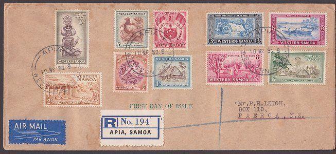 SAMOA 1952 definitive set complete on reg FDC................................390