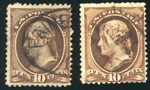 USA 209b F/VF, Black Brown, variety,  nice stamp Retail $375