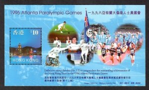 HONG KONG SC#776c Atlanta Paralympic Games Souvenir Sheet (1996) MNH